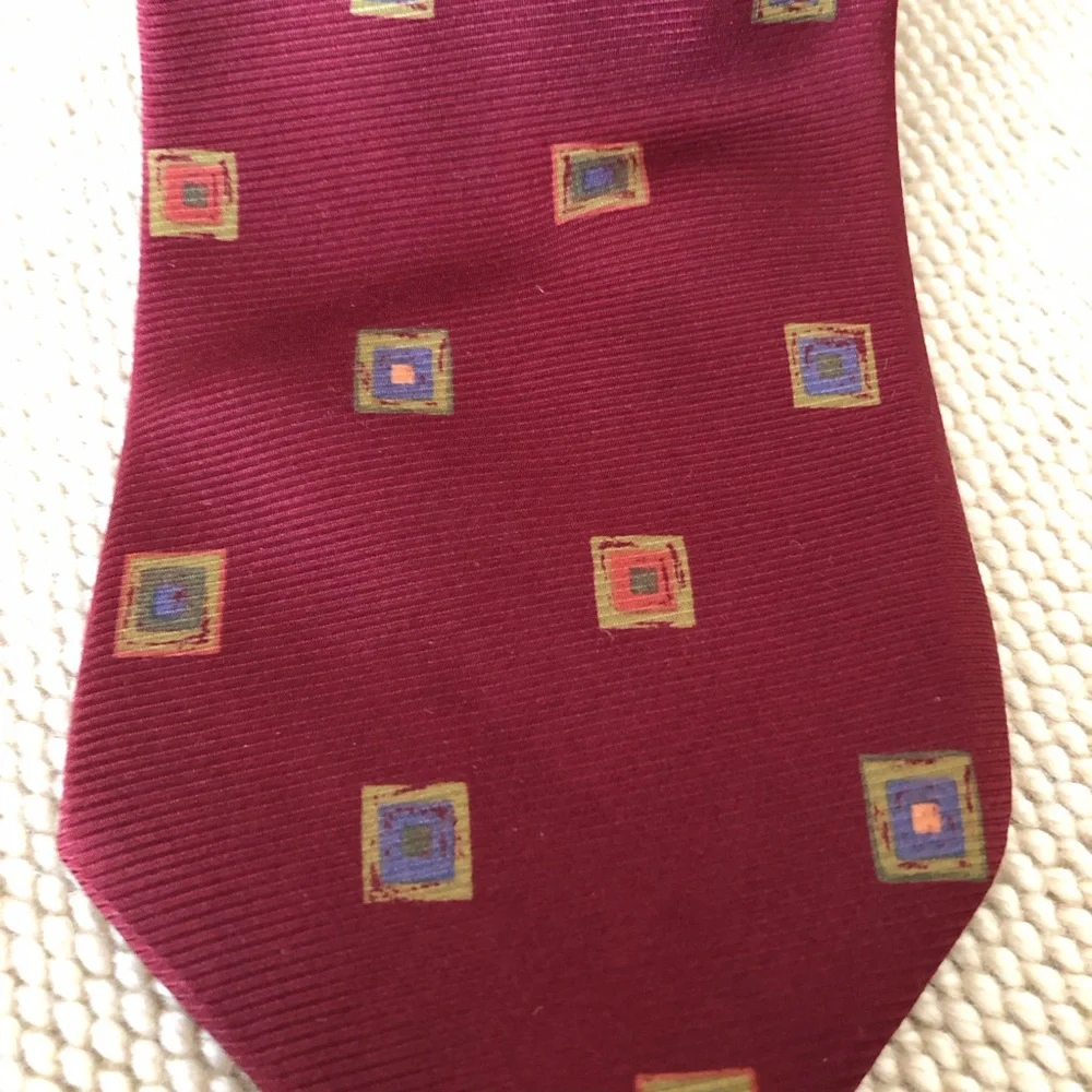 Ermenegildo Zenga Italian Silk Tie Red Squares